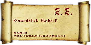 Rosenblat Rudolf névjegykártya