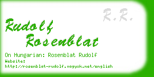 rudolf rosenblat business card